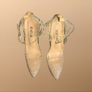 JustFab rhinestone studded high heels